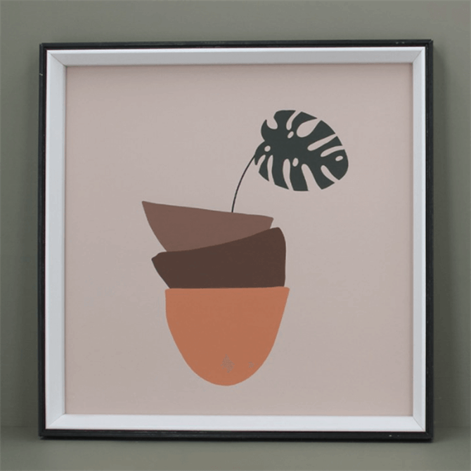 Gisela Graham Bowl & Monestera Framed Print 30cm